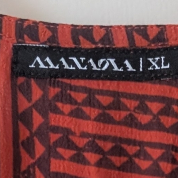 Manaola Geometric Red and Black Maxi Dress - Picture 5 of 5